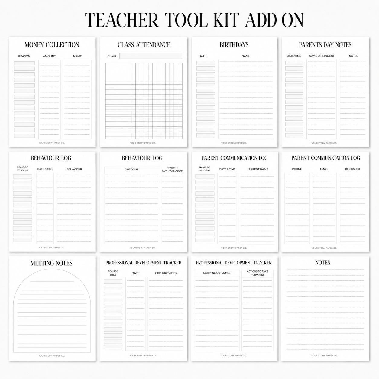Class Based Educator Layout